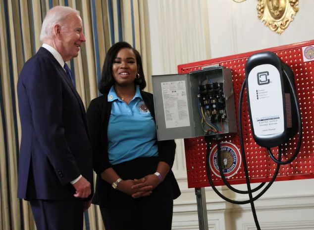 Biden vetoes law blocking EV charging stations' 'Buy America' waiver